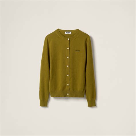 miu miu green cardigan|miumiu sweaters for women.